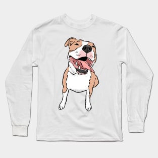 Happy Smiling Pitbull Long Sleeve T-Shirt